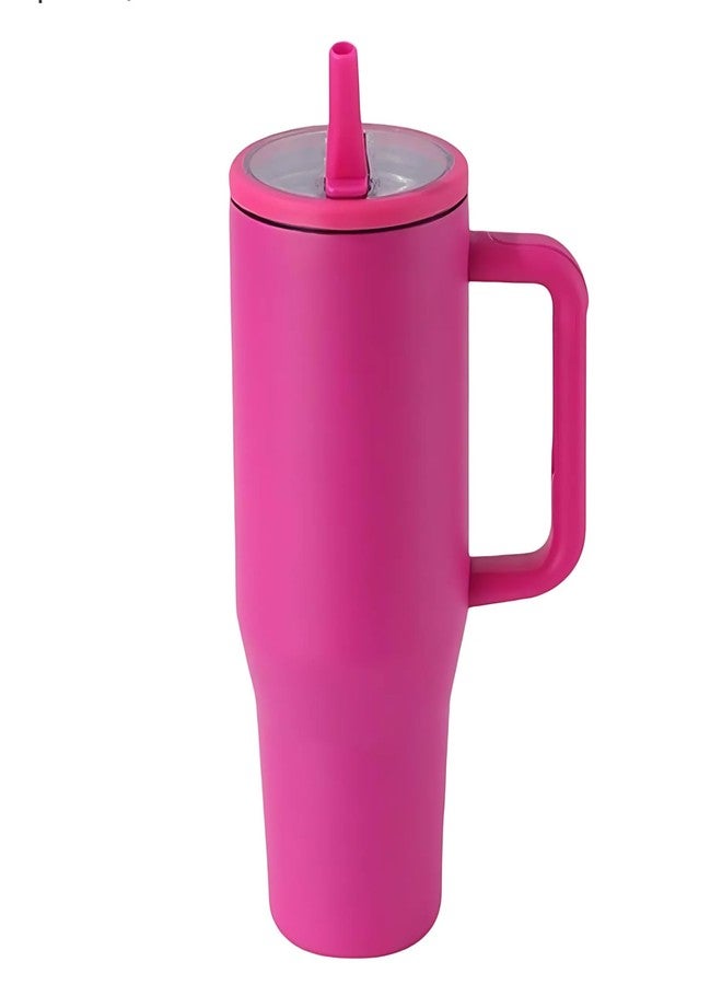 FUBIX 1200ML Stainless Steel Tumbler with Lid & Straw | Double-Wall Vaccum Insulated | 100% Leak-Proof Sipper for Hot and Cold Drink for Office, Gym, Car (Pink) - Image 1